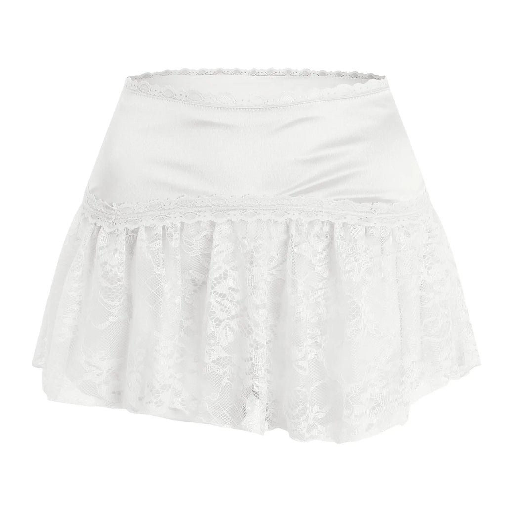 High Waist Satin Pleated Ultra Mini Skirt with Layered Y2K Styling