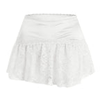 High Waist Satin Pleated Ultra Mini Skirt with Layered Y2K Styling