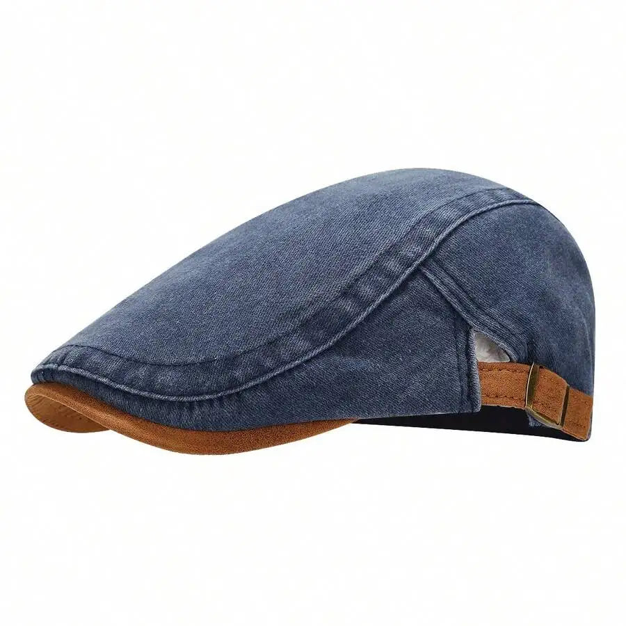 Vintage Washed Cotton Ivy Flat Cap Casual Driving Beret for Everyday Style