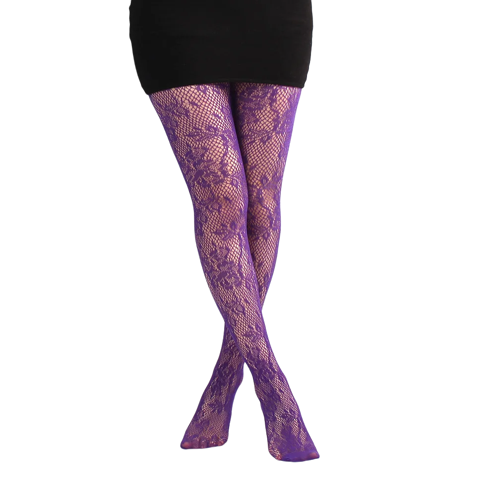 Branch Pattern Lace Fishnet Tights Nature Inspired Alternative Fashion Hosiery