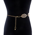 Ornate Leaf Accent Waist Chain for Elegant Alternative Fashion Styling