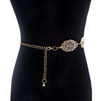 Ornate Leaf Accent Waist Chain for Elegant Alternative Fashion Styling