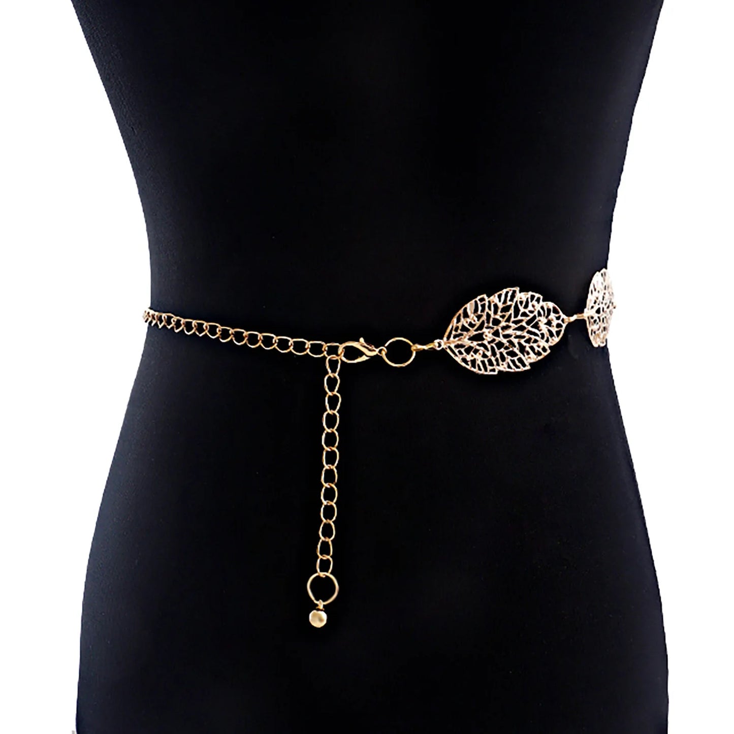 Ornate Leaf Accent Waist Chain for Elegant Alternative Fashion Styling
