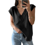 Women's Crochet Knit Sweater Vest with Relaxed Sleeveless Layering Silhouette