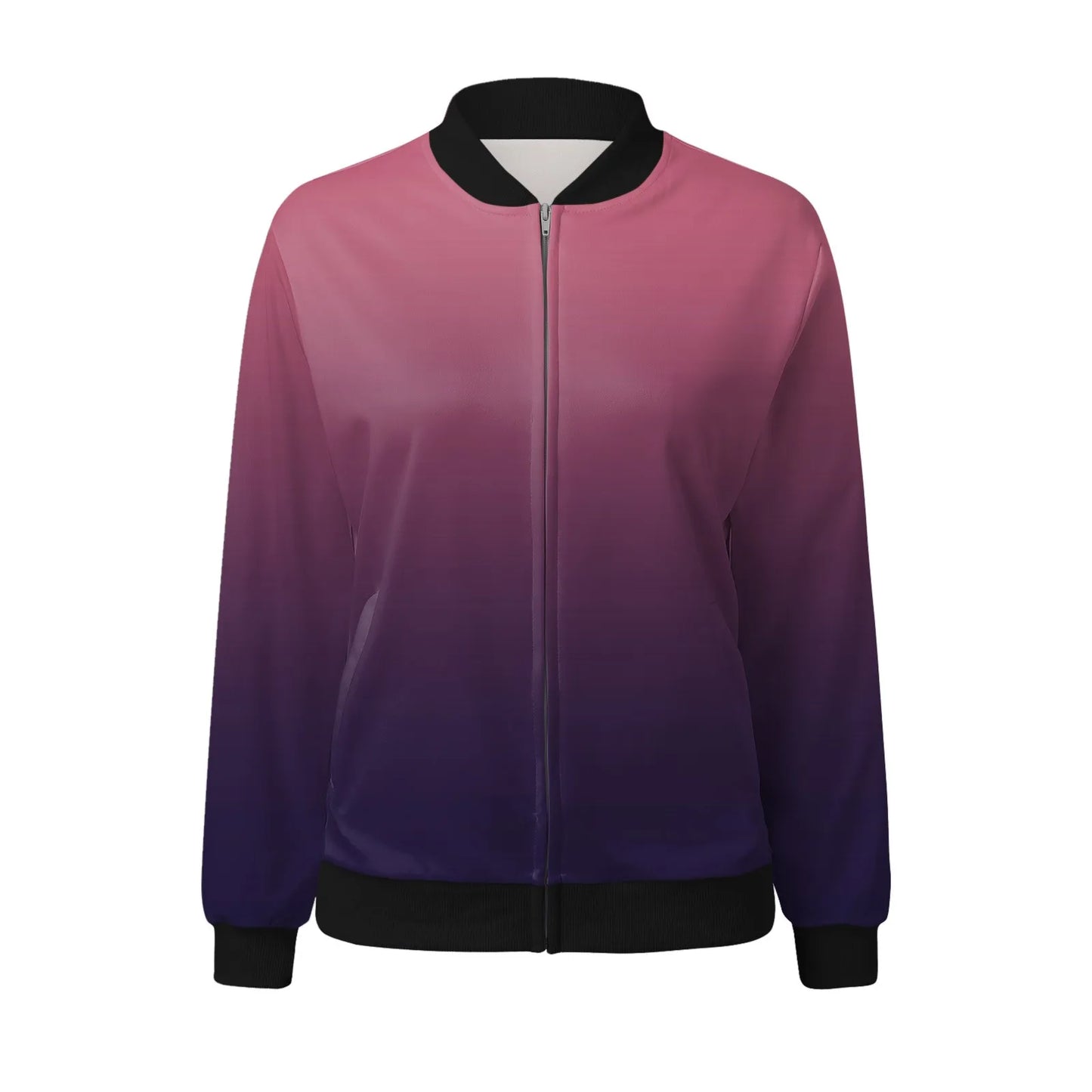 Women's Vintage Floral Print Zip-Up Bomber Jacket for Everyday Contemporary Streetwear Style