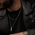 Layered Bar Pendant Necklace Minimalist Alternative Fashion Jewelry