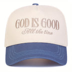 Embroidered Two-Tone Adjustable Baseball Cap with Curved Brim for Contemporary Casual Streetwear Style