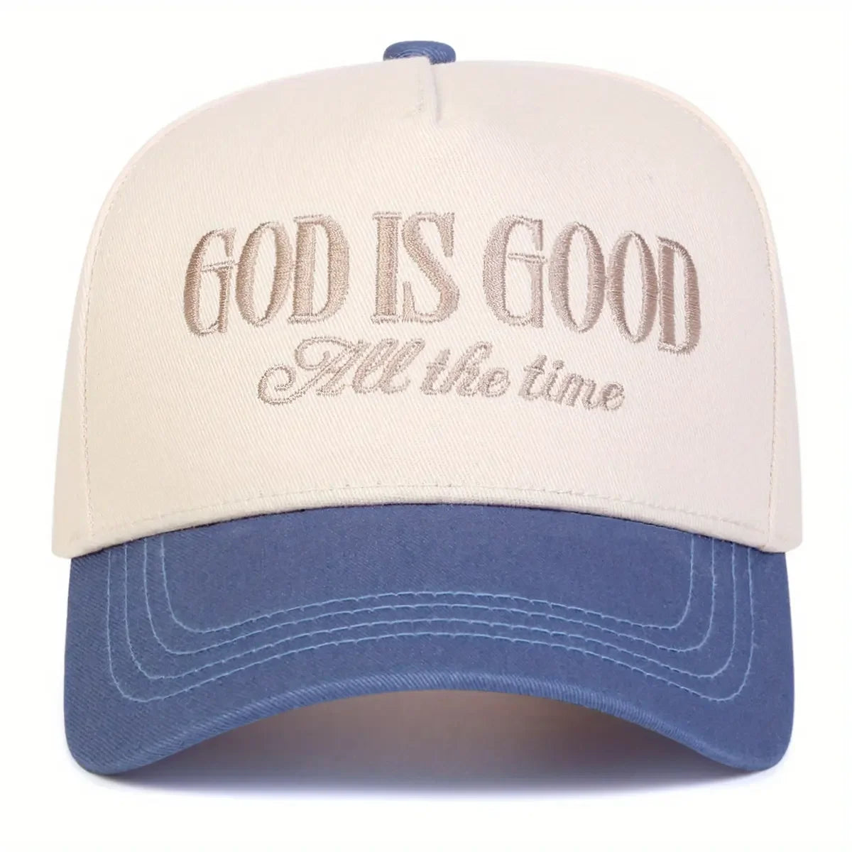 Embroidered Two-Tone Adjustable Baseball Cap with Curved Brim for Contemporary Casual Streetwear Style