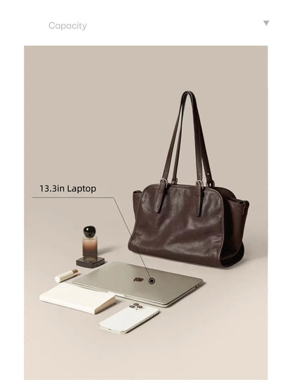 Vintage Inspired Large Capacity Tote Bag with Multi Carry Design