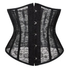 Ethereal White Floral Lace Underbust Waist Cincher with Front Clasps