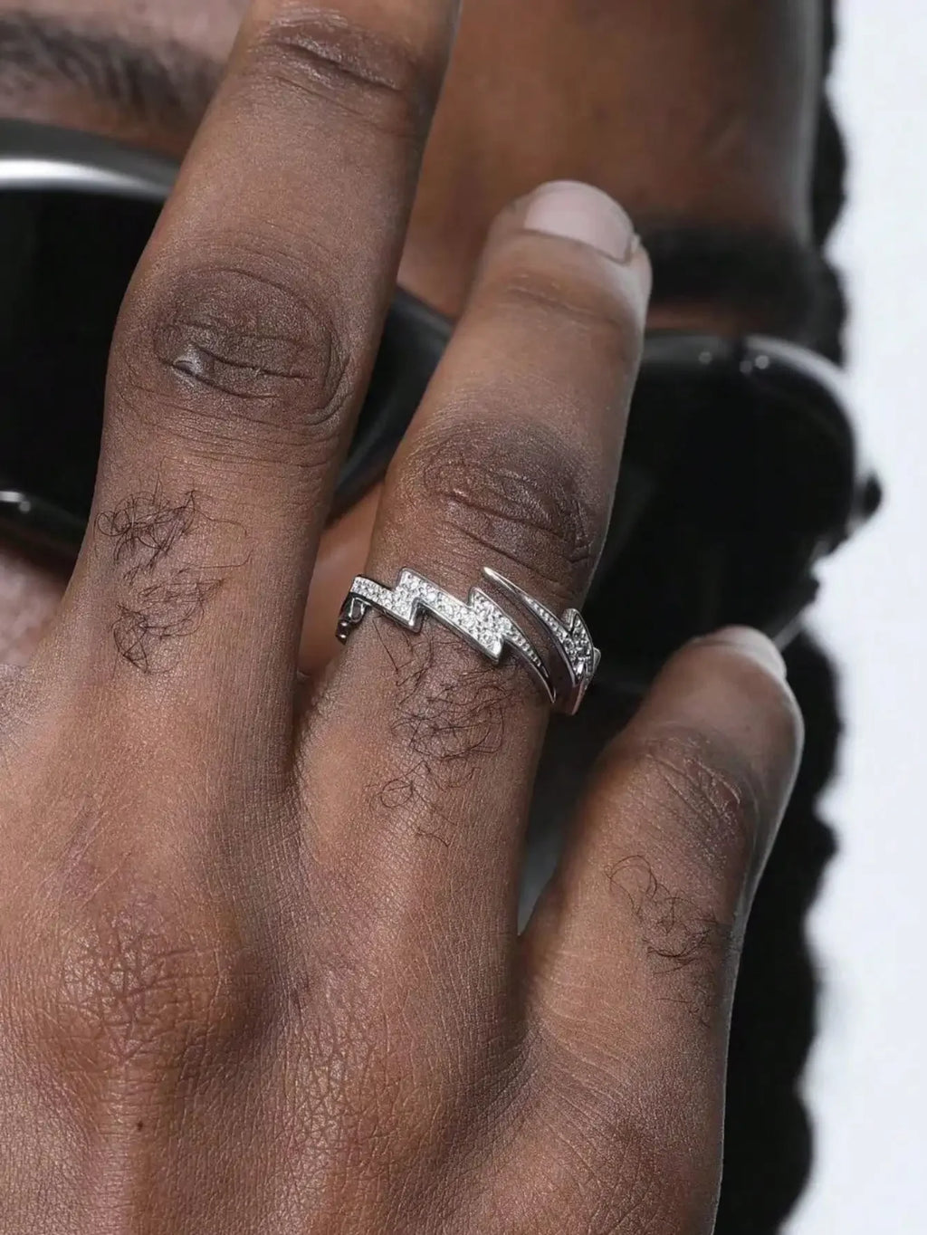 Adjustable Lightning Bolt Ring With Minimalist Punk Statement Aesthetic