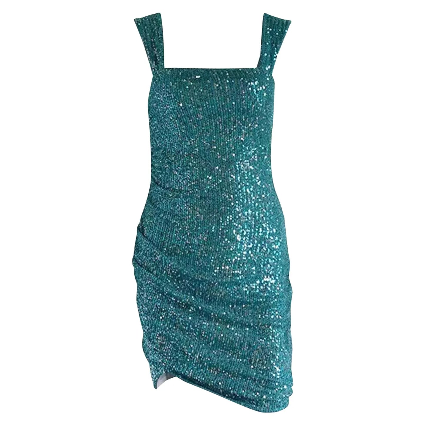 Sparkle Sequin Bodycon Mini Dress with Square Neckline and Sleek Party Fit