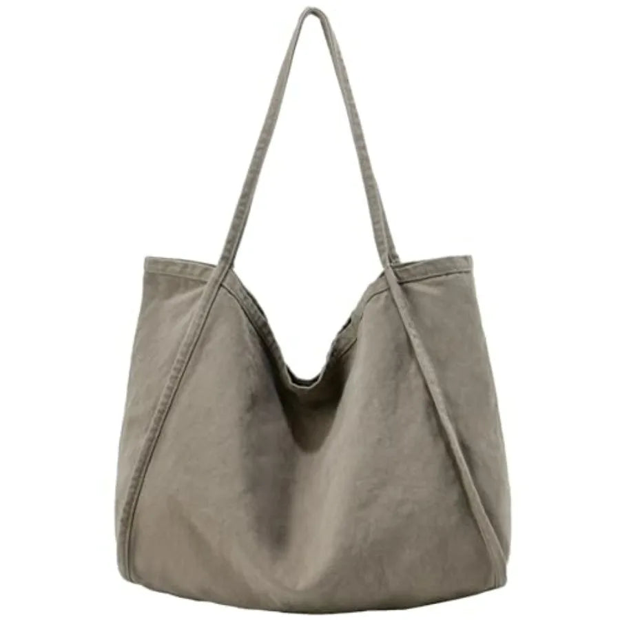 Large Slouchy Canvas Hobo Tote Bag with Relaxed Everyday Shoulder Design