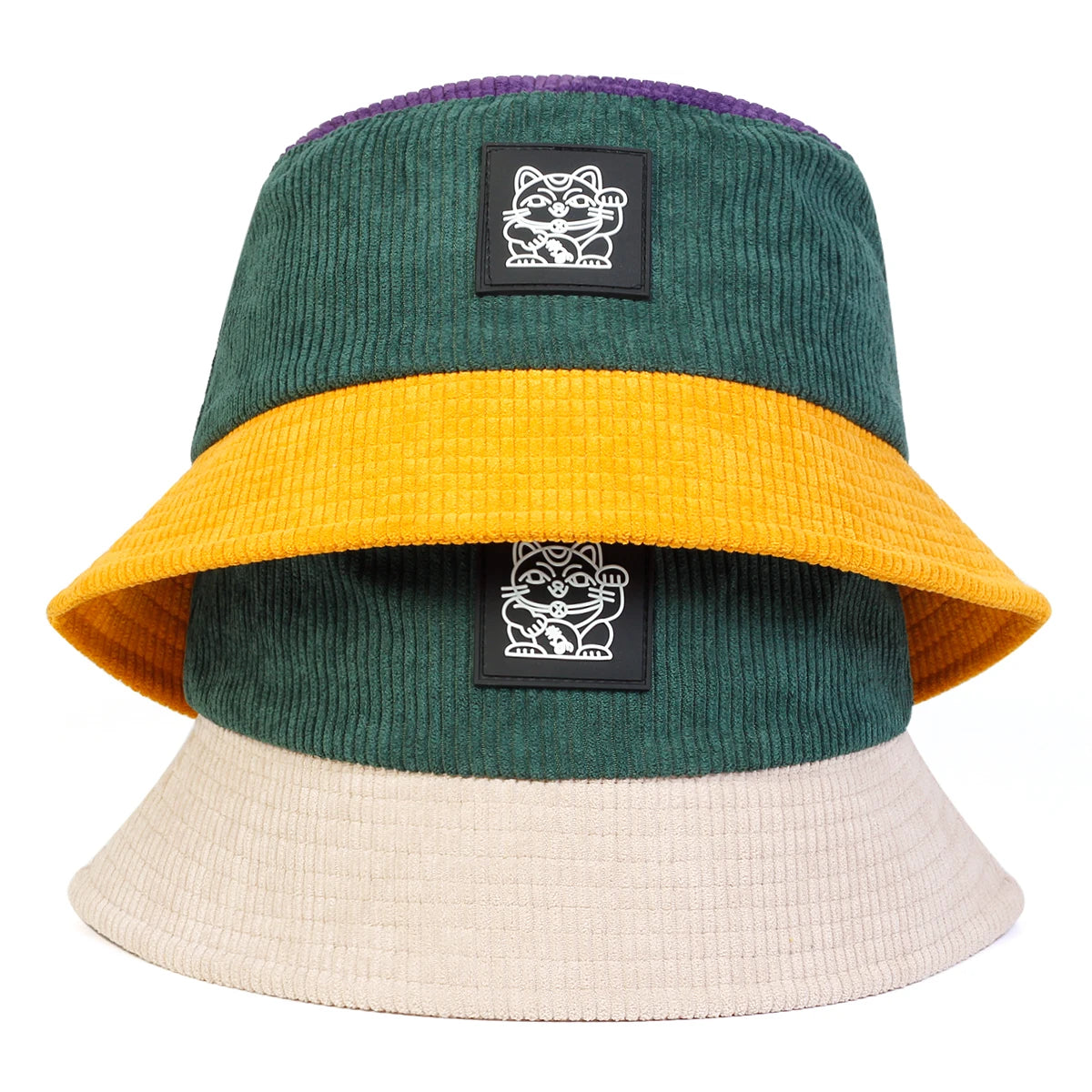 Embroidered Bucket Hat with Contrast Brim for Casual Outdoor Streetwear Everyday Fashion Style