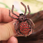 Vintage Gothic Spider Brooch Pin with Ornate Statement Insect Silhouette Design