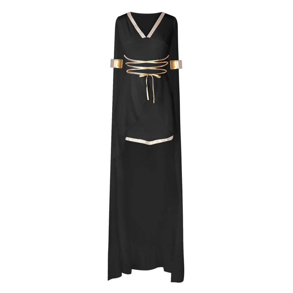 Fantasy Goddess Gothic Dress with Ethereal Streetwear Aesthetic