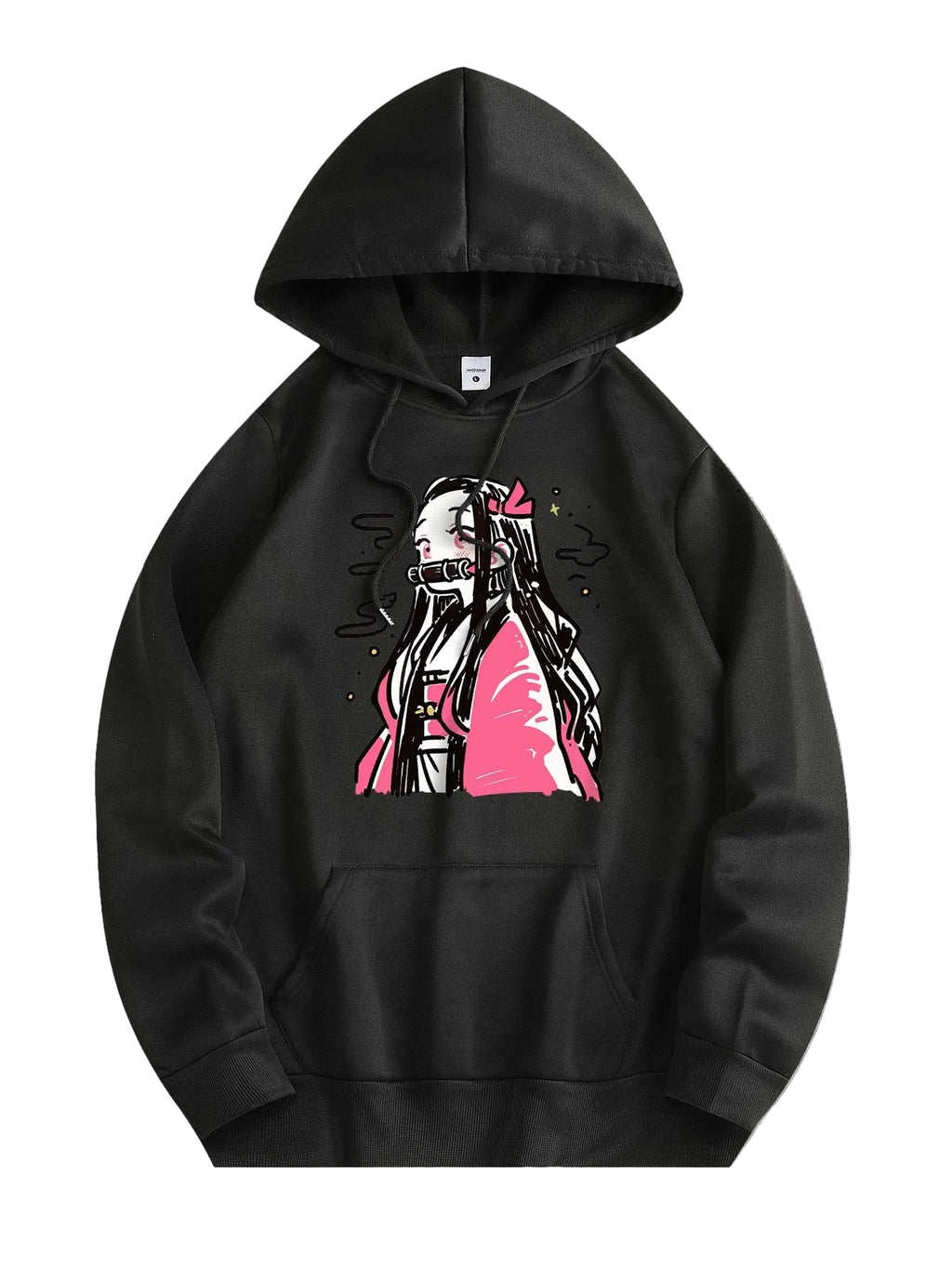 Anime Girl Graphic Hoodie with Dark Manga Streetwear Aesthetic