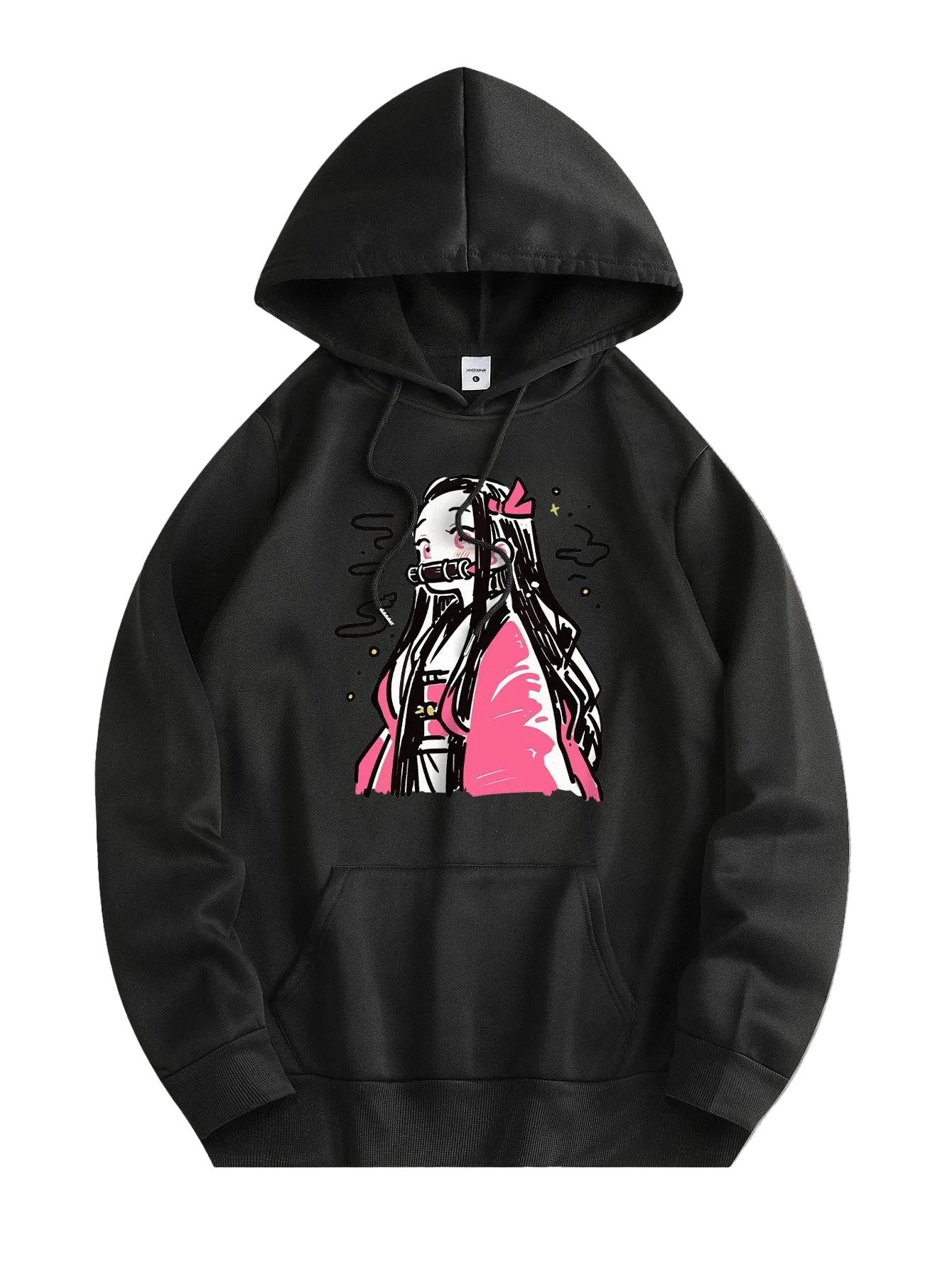 Anime Girl Graphic Hoodie with Dark Manga Streetwear Aesthetic
