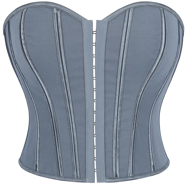 Strapless Corset Top with Structured Boning and Sculpted Waist Silhouette