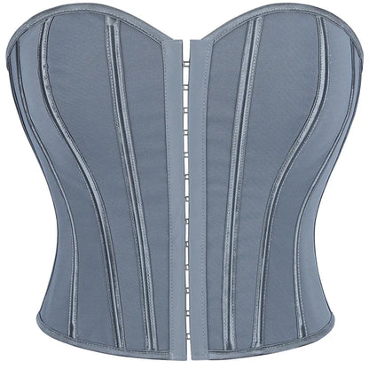 Strapless Corset Top with Structured Boning and Sculpted Waist Silhouette