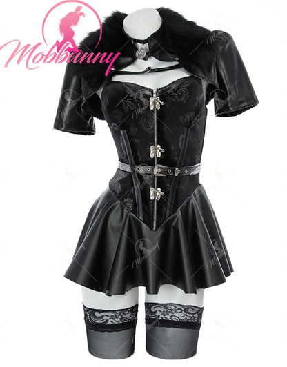Women's Velvet Dress Set with Cropped Jacket, Belt and Coordinated Fashion Accessories