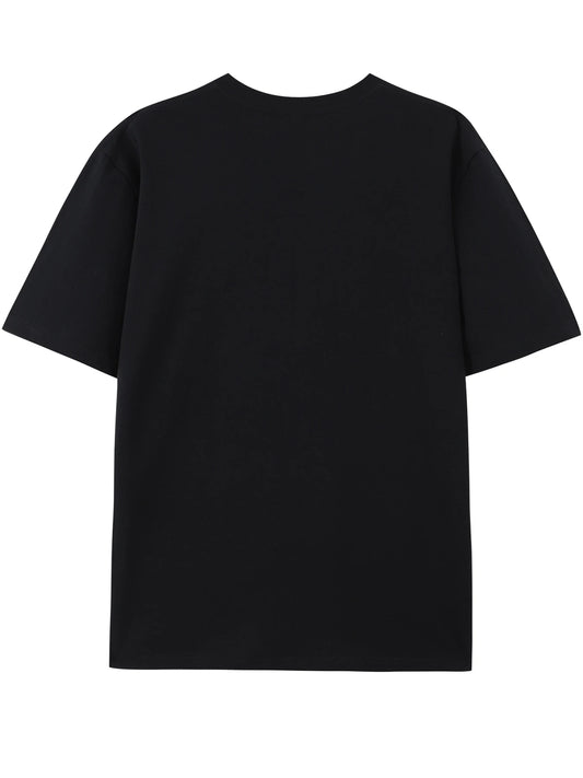Retro Anime Metal Streetwear Graphic Tee with Oversized Goth Fashion Aesthetic