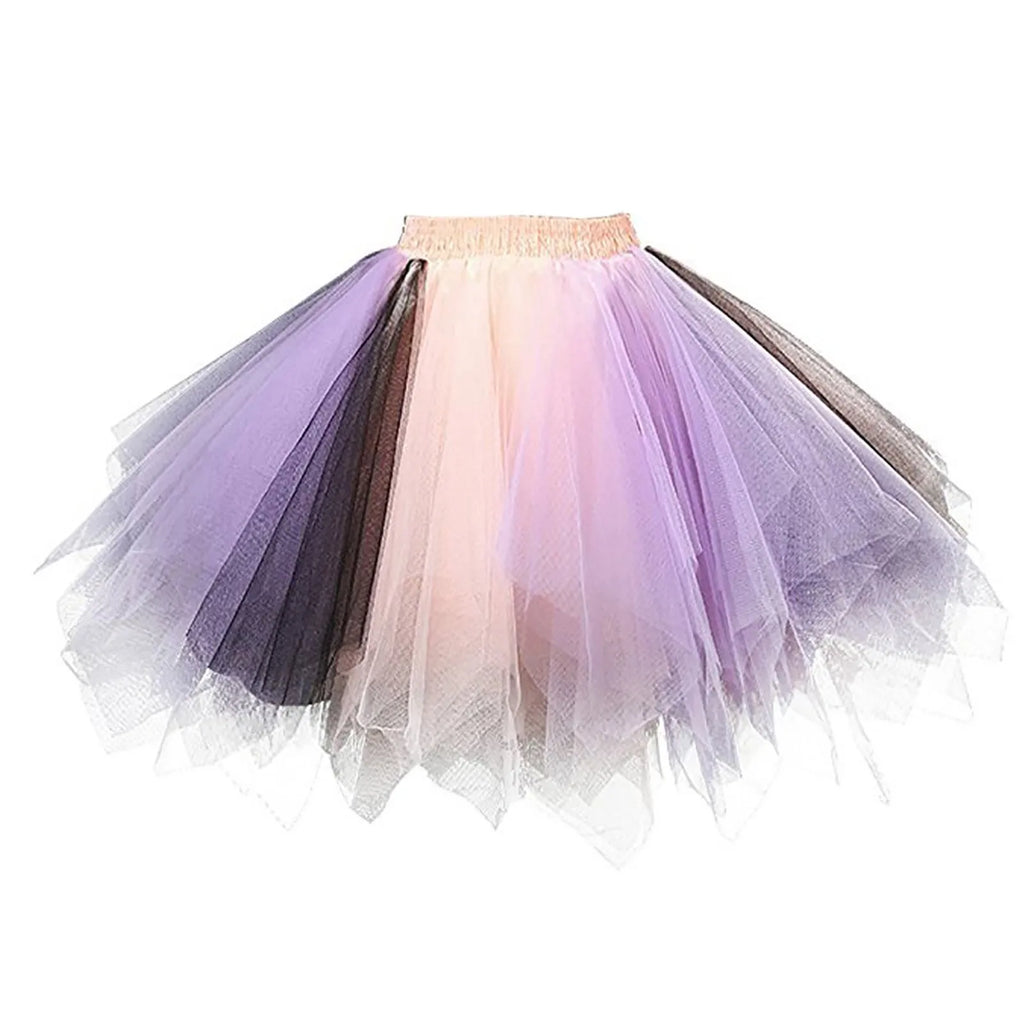 Layered Mesh Tutu Mini Skirt with Volume Pleats Festival Styling