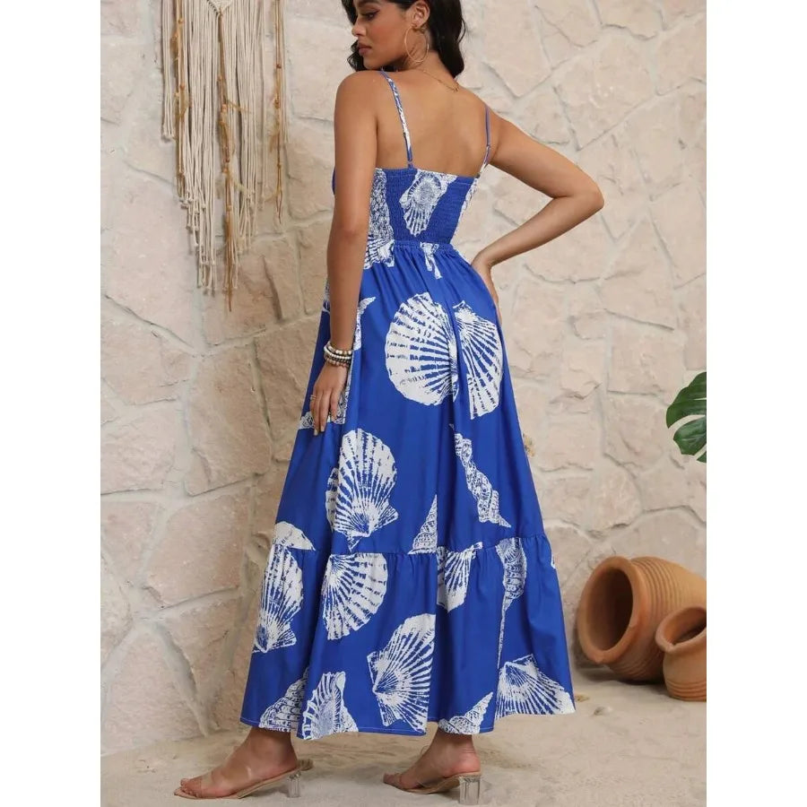 Printed Camisole Long Dress with High Waist Relaxed Contemporary Fit