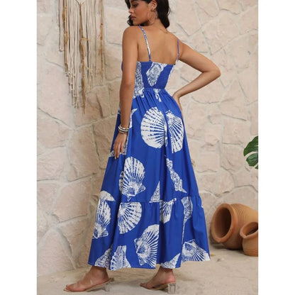 Printed Camisole Long Dress with High Waist Relaxed Contemporary Fit