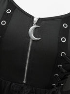Dark Coquette Corset Mini Dress with Alternative Gothic Streetwear Style
