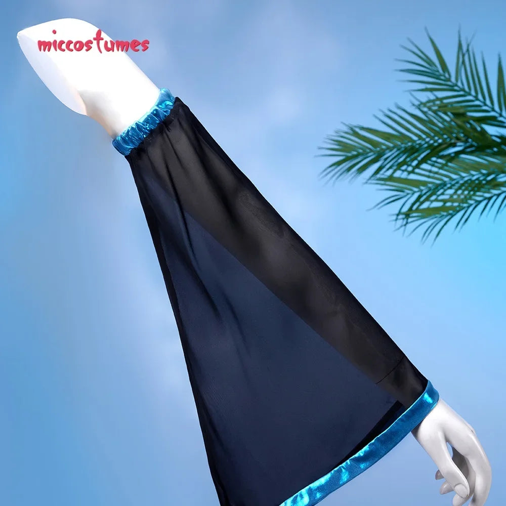 Women's Two-Piece Halter Bikini Set with Pleated Mini Skirt and Detachable Arm Sleeves