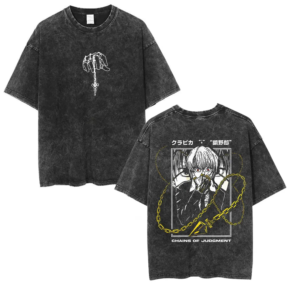 Dark Anime Goth Portrait Oversized Vintage Japanese Streetwear T-Shirt