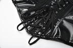 Glossy PVC Underbust Corset Belt with Structured Panels and Sculpted Fit
