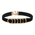 Velvet Link Choker Necklace for Gothic Minimalist Alternative Fashion Styling