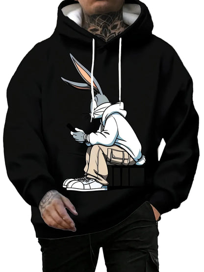 Anime Warrior Graphic Hoodie with Dark Manga Streetwear Style