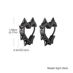 Gothic Heart Hoop Earrings with Rivet Inspired Alternative Fashion Details