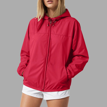 Women's Lightweight Hooded Zip-Up Windbreaker Jacket for Everyday Streetwear Layering