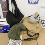 Vintage Canvas Messenger Bag with Flap Closure Casual Crossbody Shoulder Design
