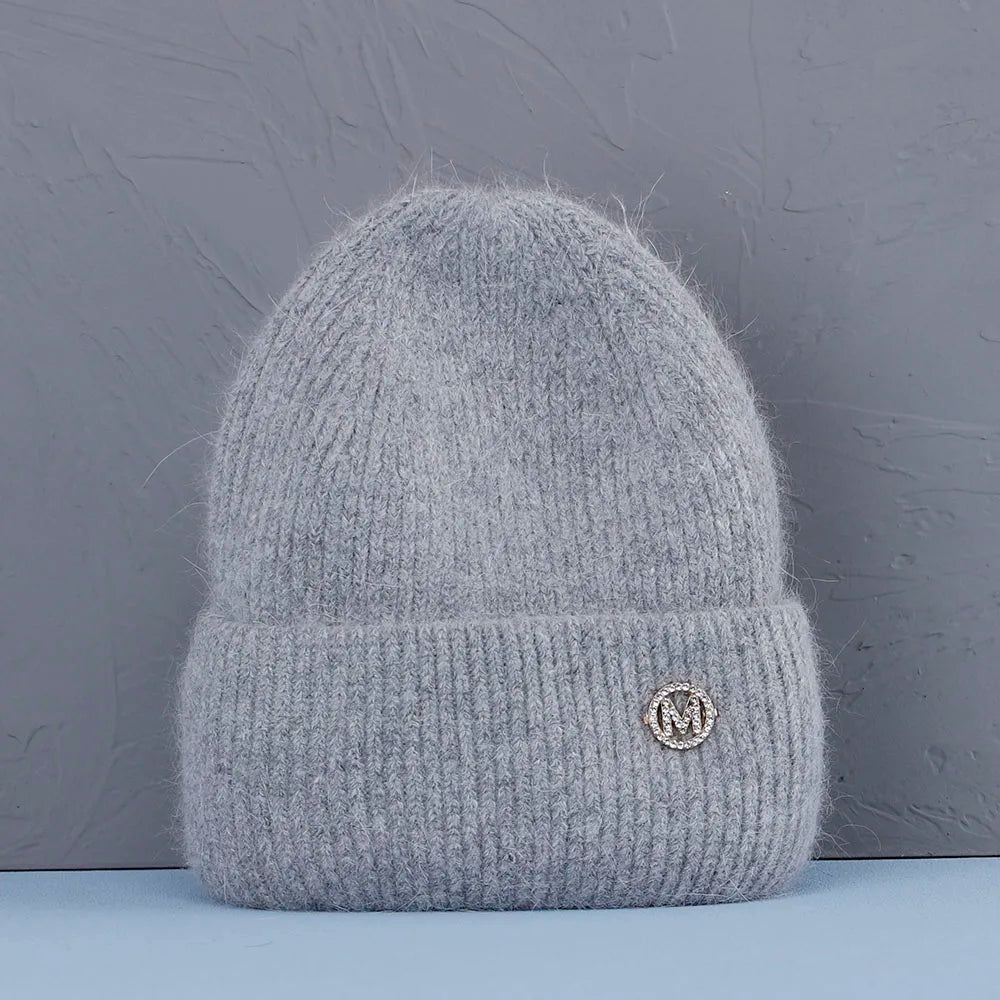 Soft Rabbit Fur Knit Beanie for Everyday Casual Outdoor Winter Fashion and Comfort Style