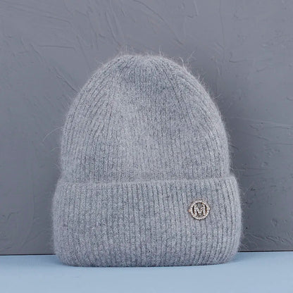 Soft Rabbit Fur Knit Beanie for Everyday Casual Outdoor Winter Fashion and Comfort Style