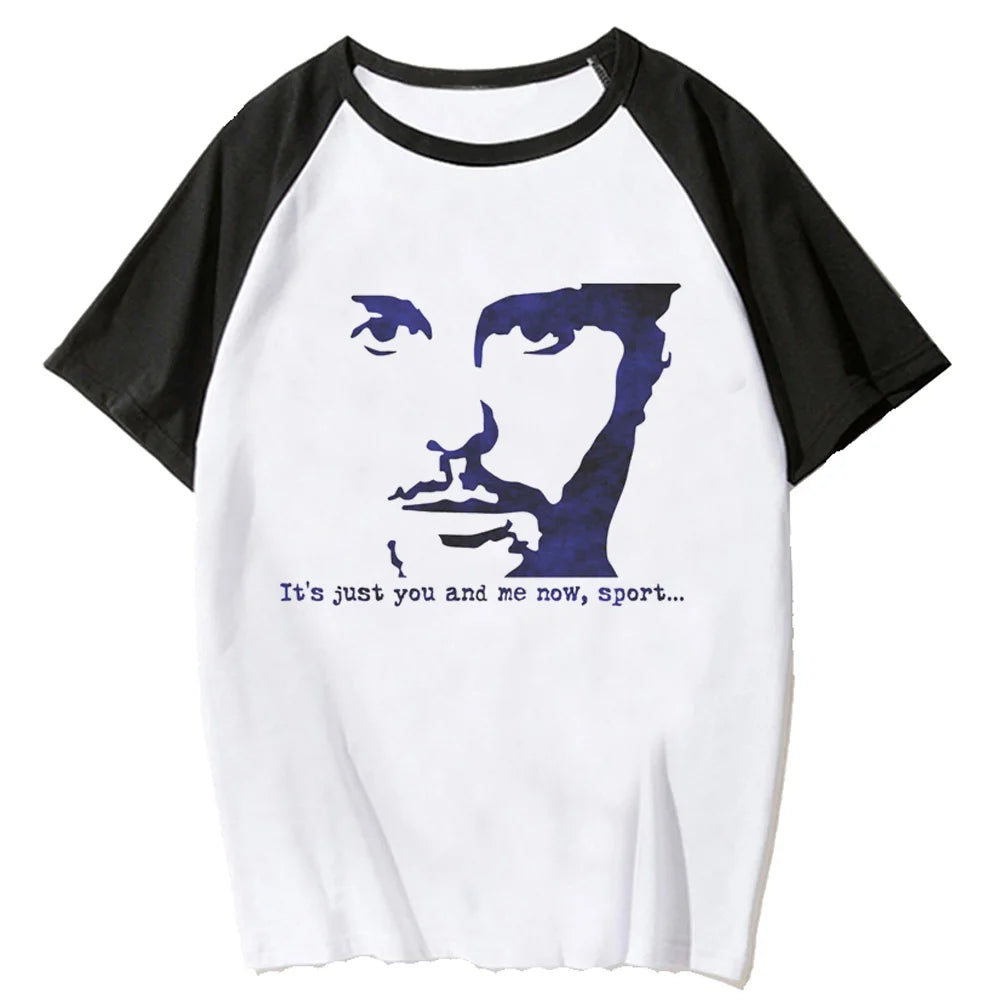 Minimal Portrait Anime Raglan Casual Cotton Graphic Streetwear T-Shirt