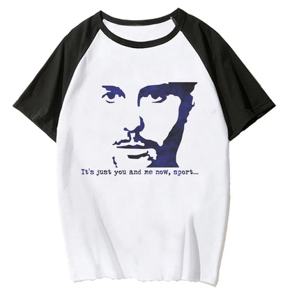 Minimal Portrait Anime Raglan Casual Cotton Graphic Streetwear T-Shirt