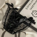 Glossy Ruffled Brief Panty with Delicate Bow Accents