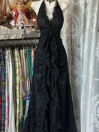 Elegant Lace Gothic Maxi Dress with Dark Romantic Fashion Style