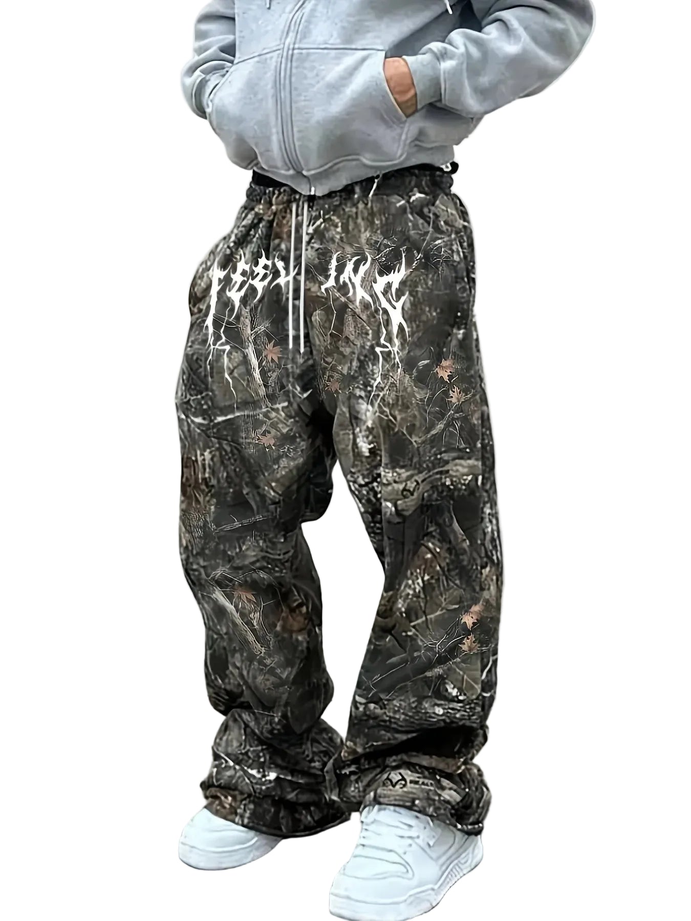 Men's Loose Fit Camouflage Print Sweatpants with Relaxed Streetwear Everyday Casual Style