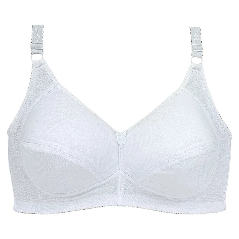 Full-Coverage Embossed Cup Bra with Smoothing Side Wings