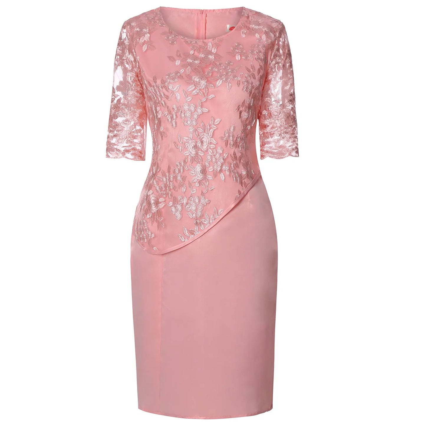 Sequined Lace Overlay Elegant Alternative Midi Dress