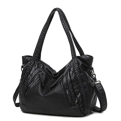 Oversized Slouchy Hobo Shoulder Bag with Soft Leather Look Finish