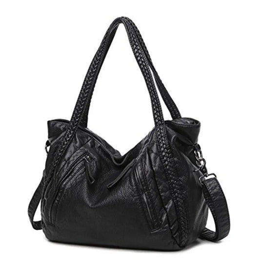 Oversized Slouchy Hobo Shoulder Bag with Soft Leather Look Finish