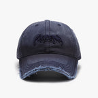 Vintage Distressed Embroidered Baseball Cap with Adjustable Fit for Contemporary Streetwear Fashion